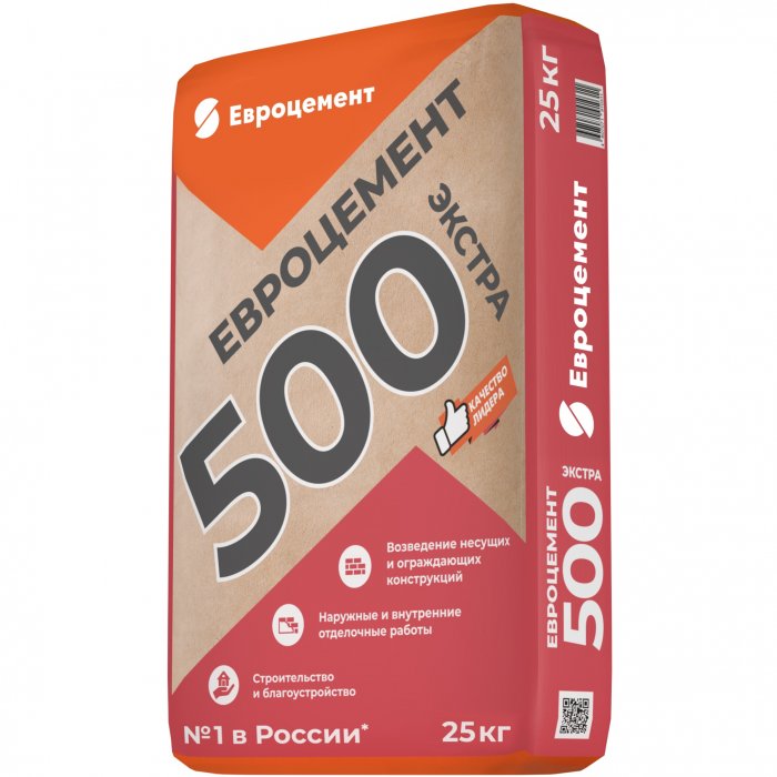 Цемент Евроцемент М500 ЦЕМ II/А-Ш 42.5 Н ТУ 50 кг цена 490р